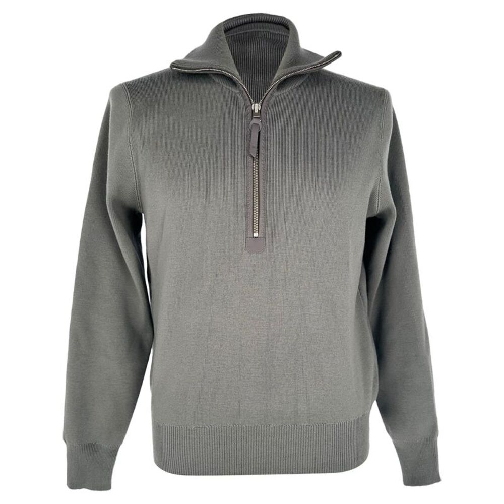 Tom Ford Half-Zip Knitted Sweater in Grey Wool